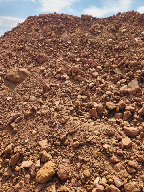 Heap of G5 Filling (graded earth and stone) for driveway compaction in Pretoria.