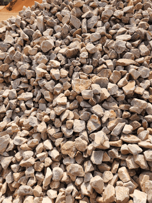 Heap of Mini Dump Rock (small gabion stone) for landscaping in Pretoria.